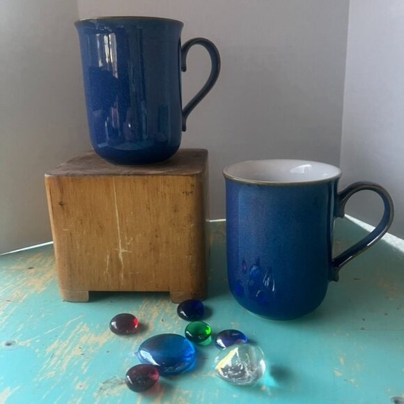 Denby Imperial Blue Stoneware English Beaker Mug Set (2) - Picture 1 of 4